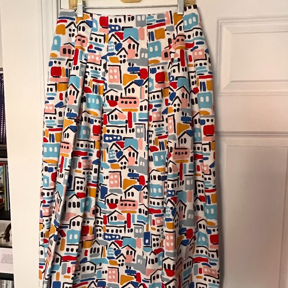 Boden Theodora Pleated Skirt in Sea View, Size 10R